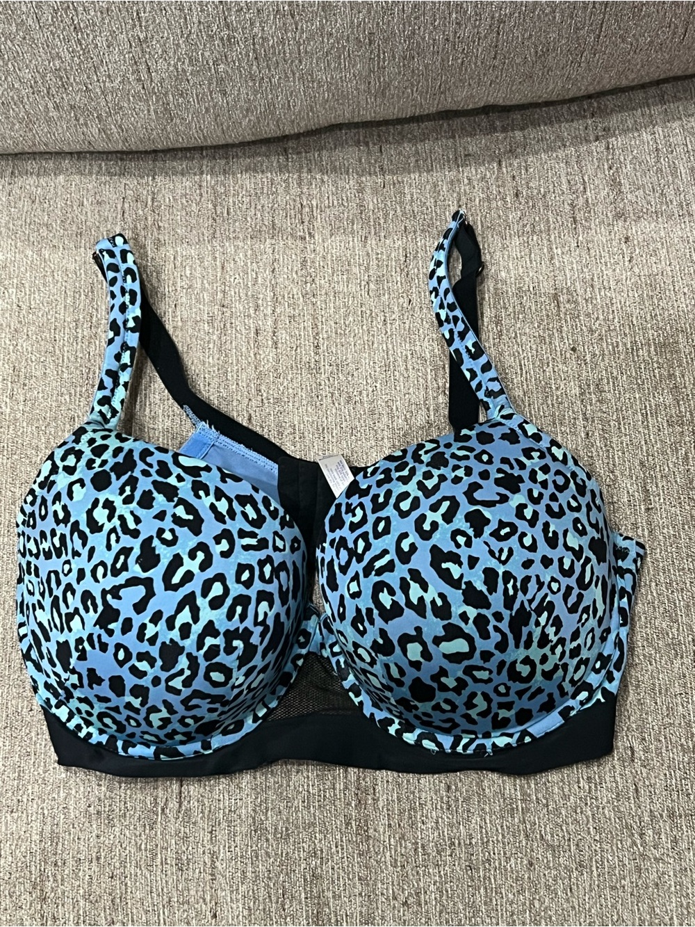 Blue Leopard Print Underwire Bra land Bryant 40F